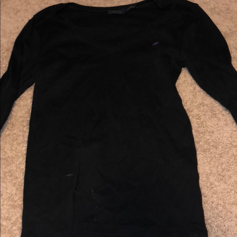 polo black long sleeve pullover